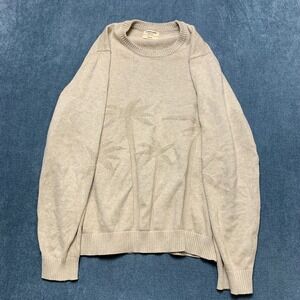 Marine Layer Sweater Mens Medium Beige Palm Tree Knit Drop Shoulder Crew Neck